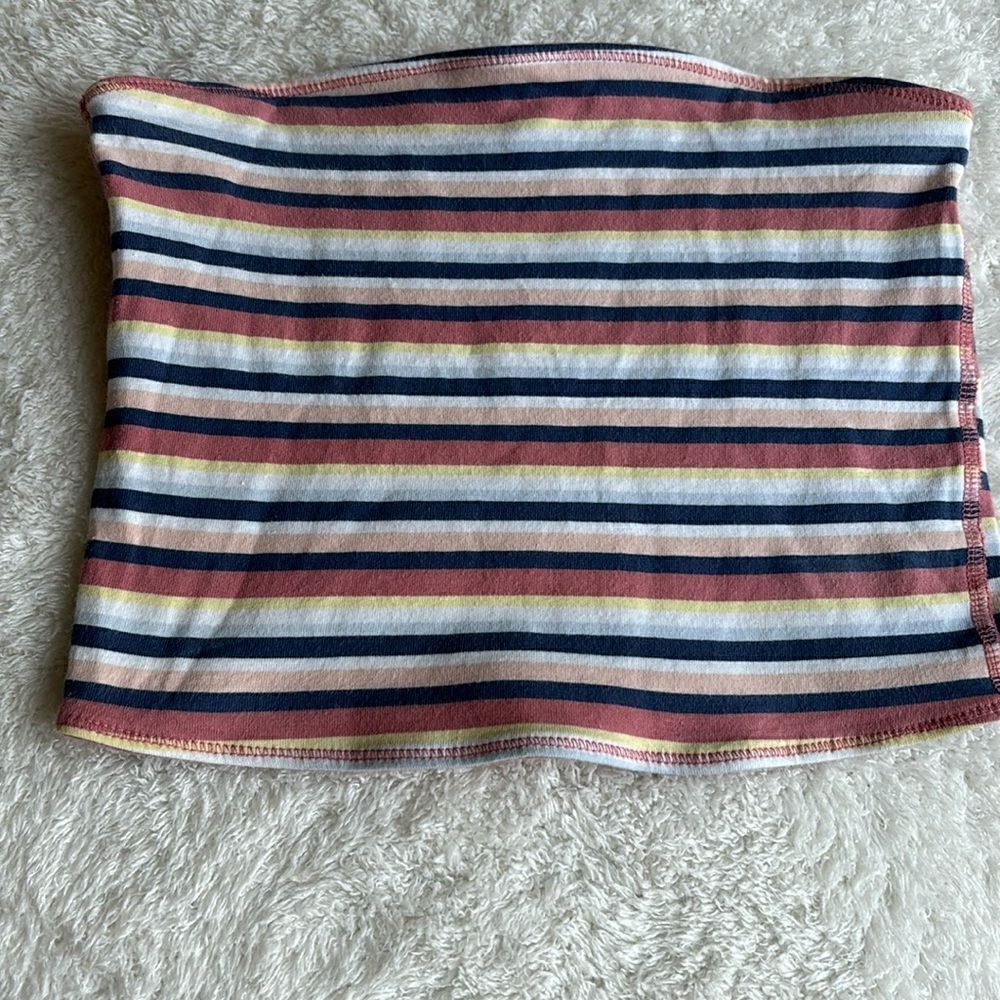 Y2k American eagle reversible tube top striped festival cottagecore small